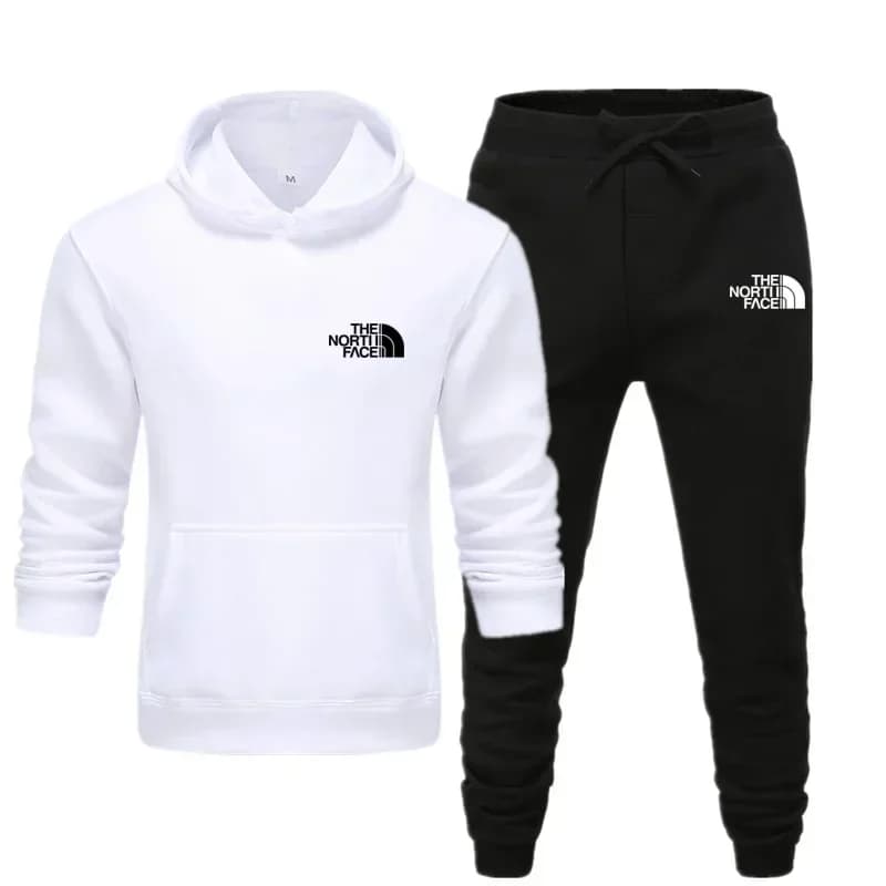 Nuovo set di abbigliamento sportivo da uomo autunno e inverno, felpa con cappuccio e pantaloni da uomo e da donna alla moda per esterni, set da 2 pezzi