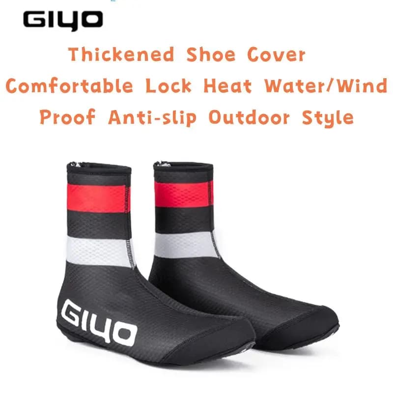 GIYO Copriscarpe ispessito Mountain Road Bike Comodo blocco Calore Acqua/Antivento Antiscivolo Parti di ciclismo stile esterno