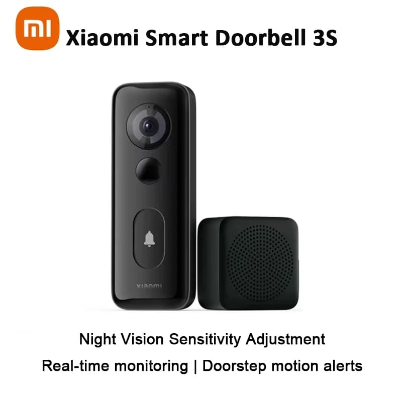 Xiaomi Campanello Intelligente 3S IP65 Impermeabile 2K Ultra HD Visione Notturna Batteria Lunga AI Riconoscimento Umano Video Campanello Intelligente