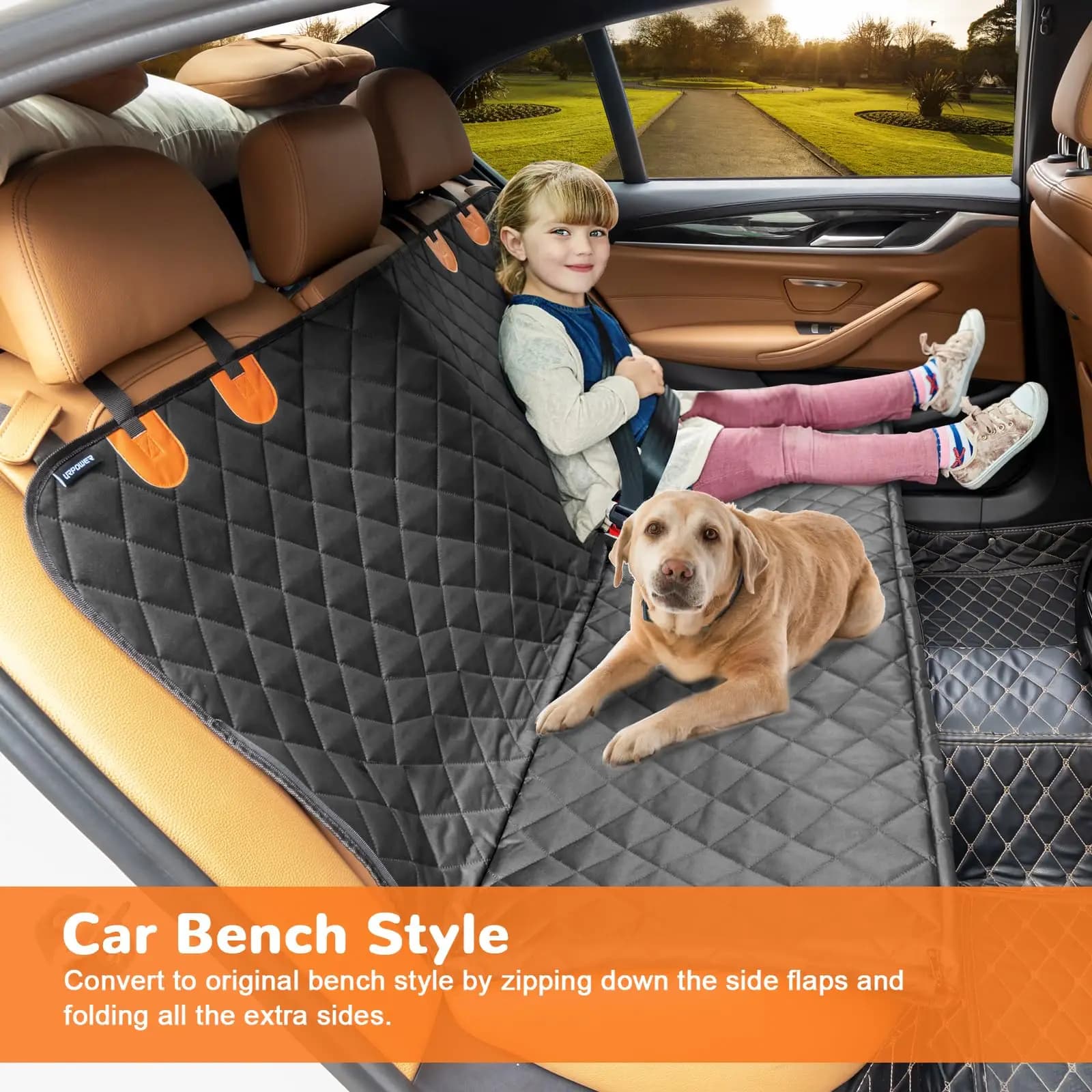 Car Seat Covers for Dogs Pets 100% Waterproof Amaca Covers heavy scratch resistant 600D anti-slip back cover