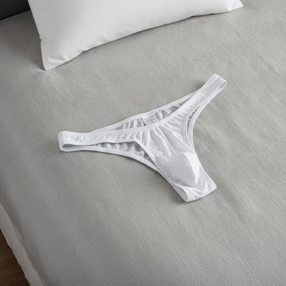 Soft Low Waist Men Ice Silk Thongs Thin Transparent Underpants Men's Panties Lingerie Underwear Male Briefs Summer