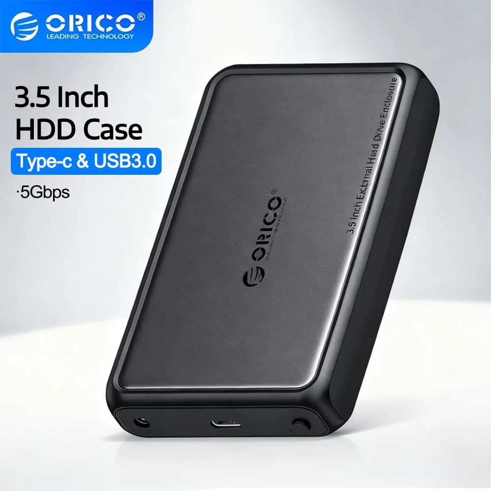 ORICO Custodia per HDD da 3,5 pollici Adattatore da SATA a USB 3.0 Custodia per disco rigido per scatola HDD Tipo C 3.1 Custodia per HDD esterna HD per PC