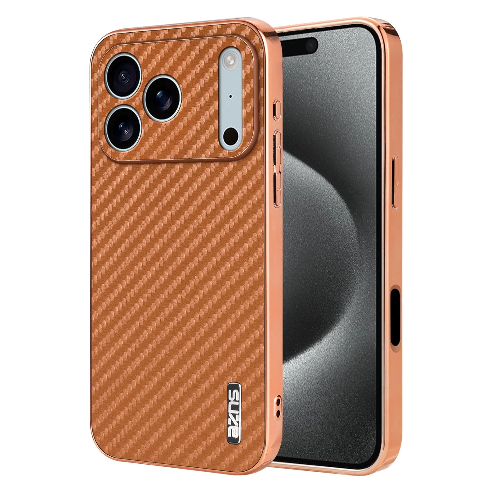 PU Leather Case for iPhone 17 Pro Max 17 Pro Air Cover Carbon Fiber Texture Soft Plated Bumper All-round Camera Protect Shell
