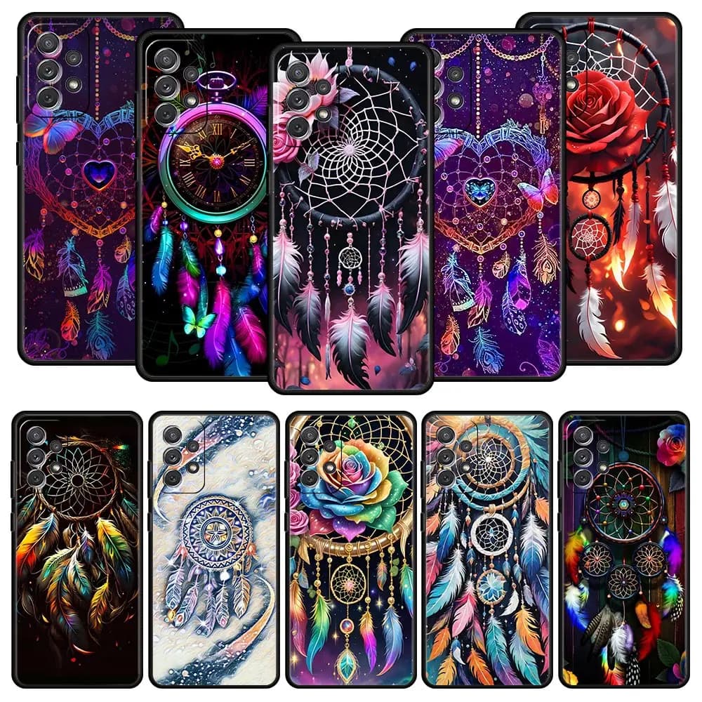 Phone Case for Samsung Galaxy A13 A15 A17 A07 A21S A22 A23 A25 A31 A73 A32 A52 A52S A41 Soft TPU Shell Cute Mandala Dreamcatcher