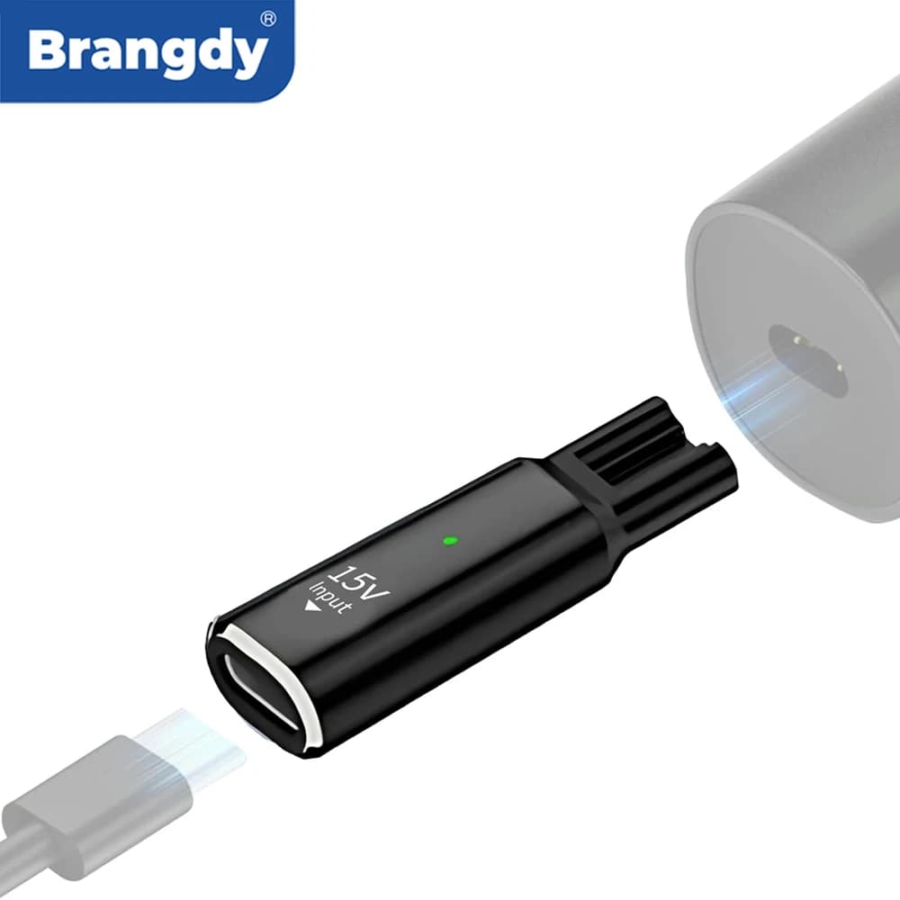 Brangdy 15V HQ8505 Type-C Charging Converter Adapter for Philips OneBlade QP6510 QP6520 QP6530 Electric Barbary Trimmer