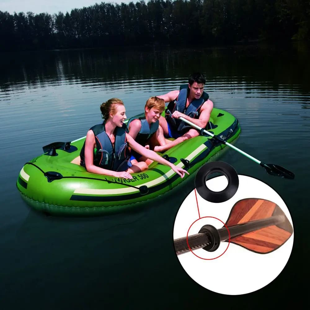 2/4 pezzi in plastica nera zattera canoa kayak remo accessori paraspruzzi propulsione paddle parti anello antigoccia di ricambio