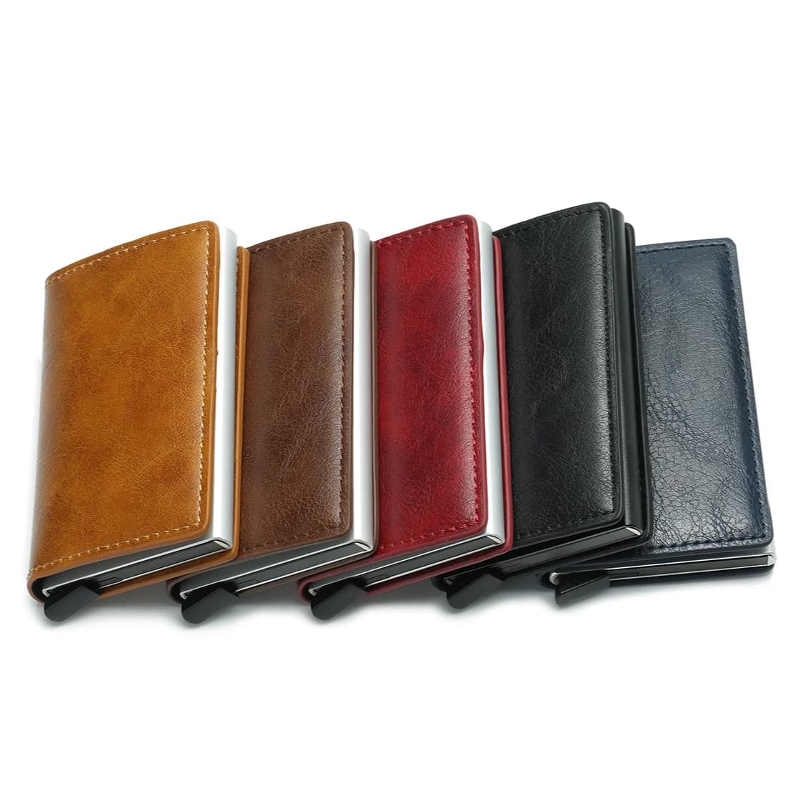 Carbon Fiber Card Holder for Men - RFID Blocking Slim Minimalist Wallet, Small Leather Money Clip & ID Card Holder, Male Purse
