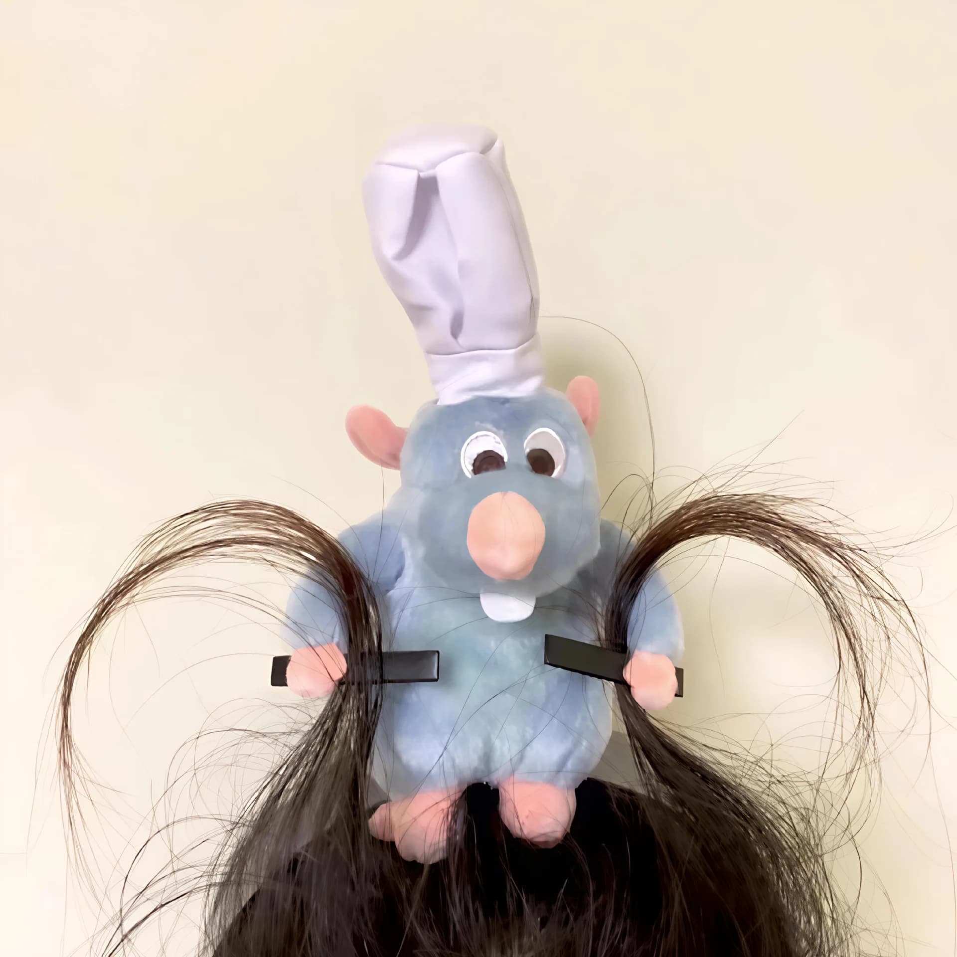 2025 New Ratatoulauille Headband Quirky Style Cartoon Plush Doll Merchandise Mouse Clip Headband Hair Accessory