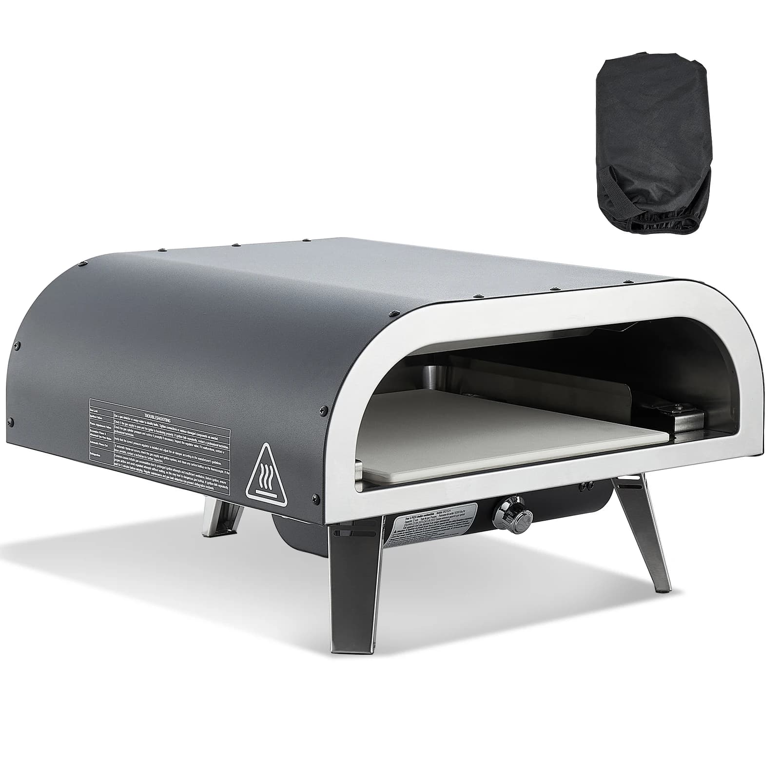 SucceBuy Propane Outdoor Pizza Oven 12In Portable Pizza-Cooker w/Thickened Pizza-Stone Carry Bag Pizza-Oven for Outside Backyard