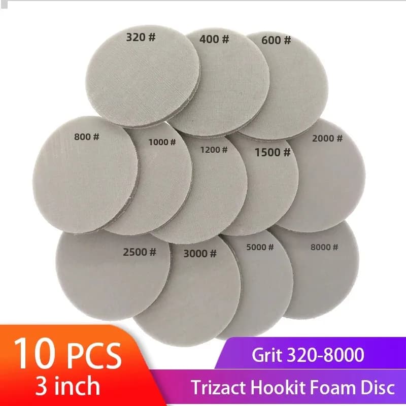 3 "75mm Trizact Hookit Foam Disc for Wet and Dry Sponge Paper 320-8000 Crab Polishing Disc Abrasive Tools