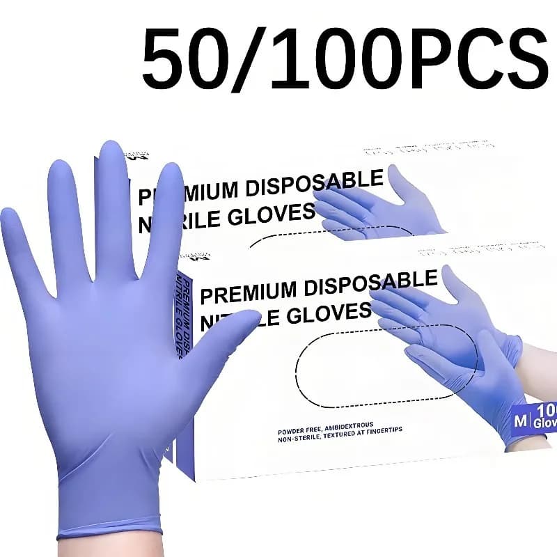 50/100 pezzi guanti in Nitrile usa e getta viola pulizia della cucina tatuaggio tintura per capelli Manicure strumenti impermeabili per la pulizia della casa