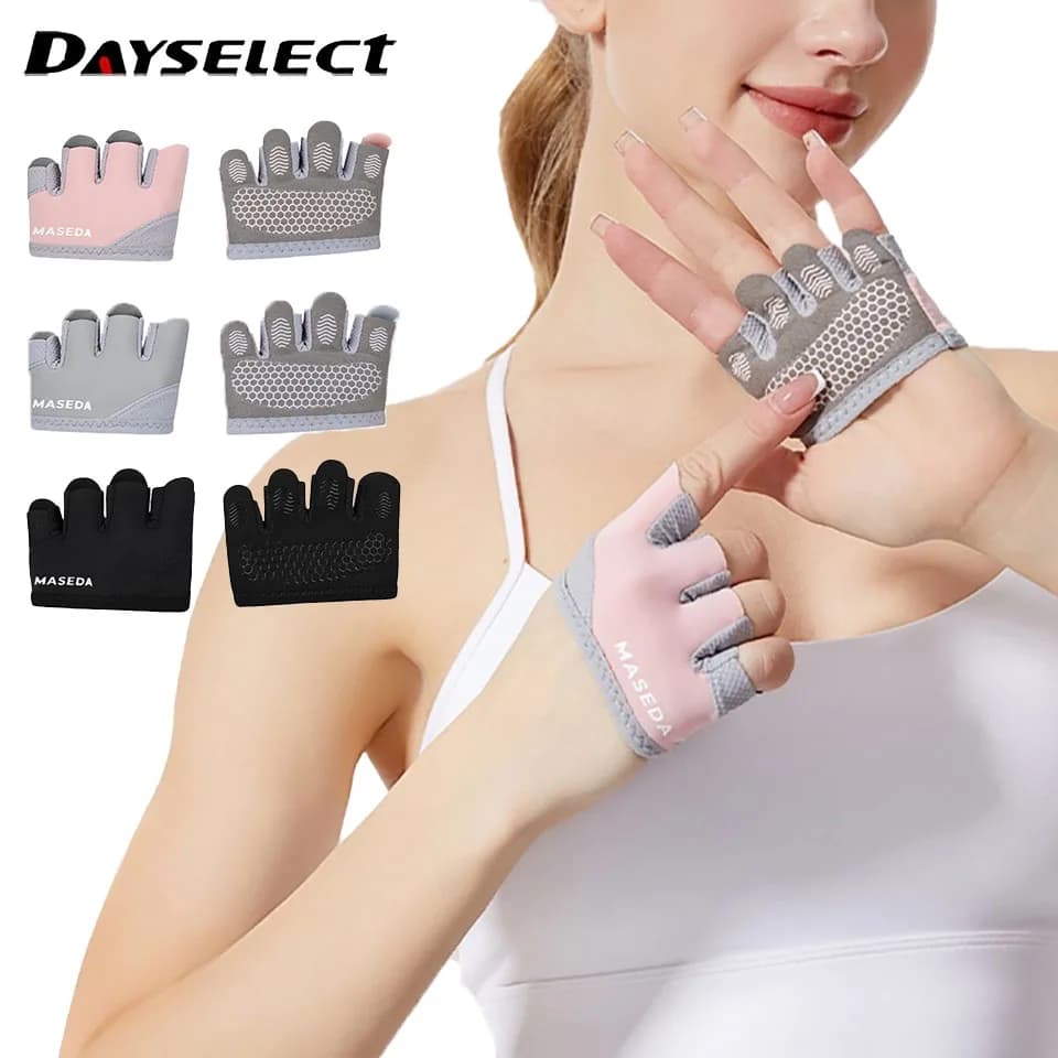 1 paio di guanti da allenamento per palestra antiscivolo a mezze dita, leggeri, anti-callus, protezione per le mani, esercizi, sollevamento pesi, yoga, fitness