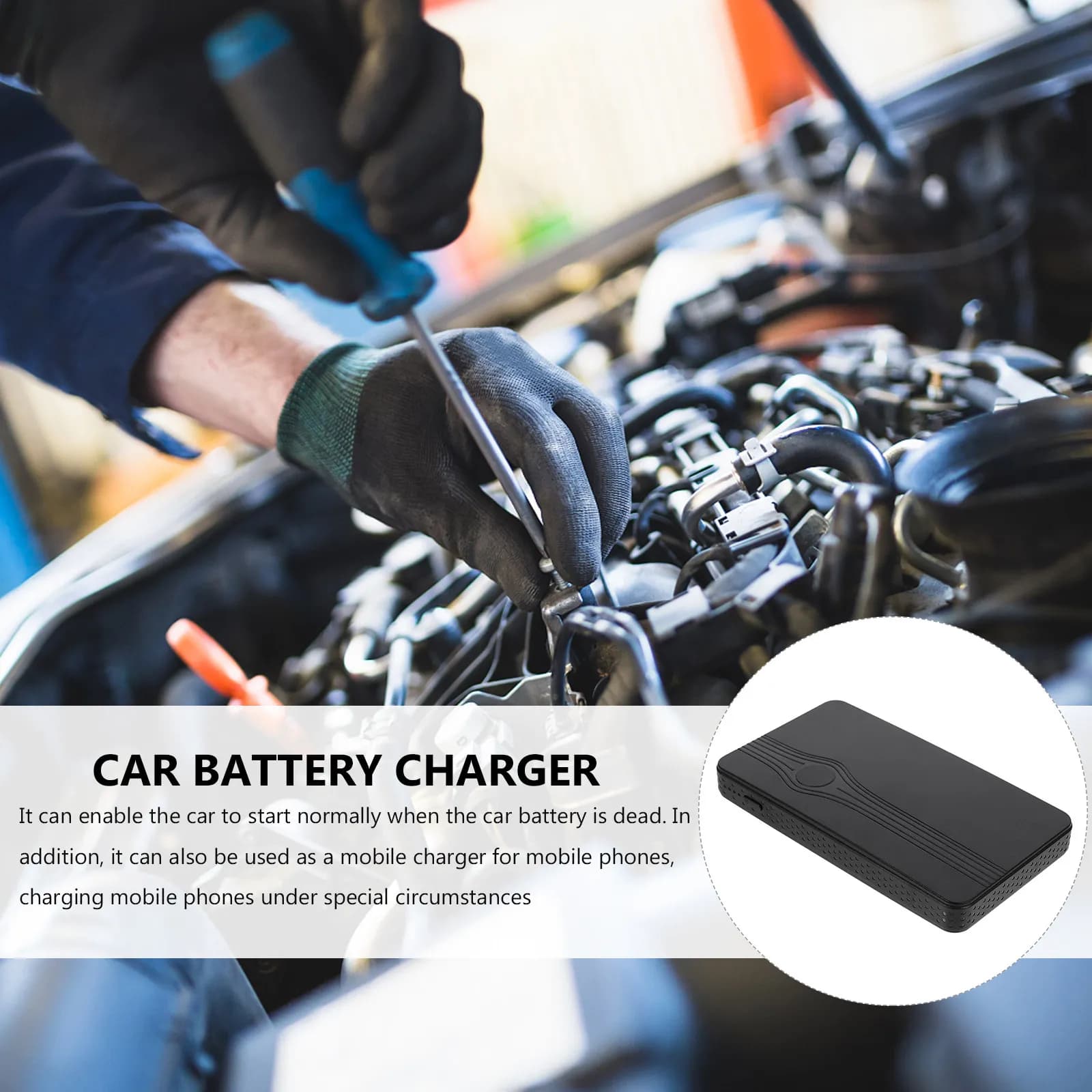 Set Avviatore d'Emergenza per Auto 6000mAh, Power Bank per Avvio Rapido, Accessori Auto Portatili
