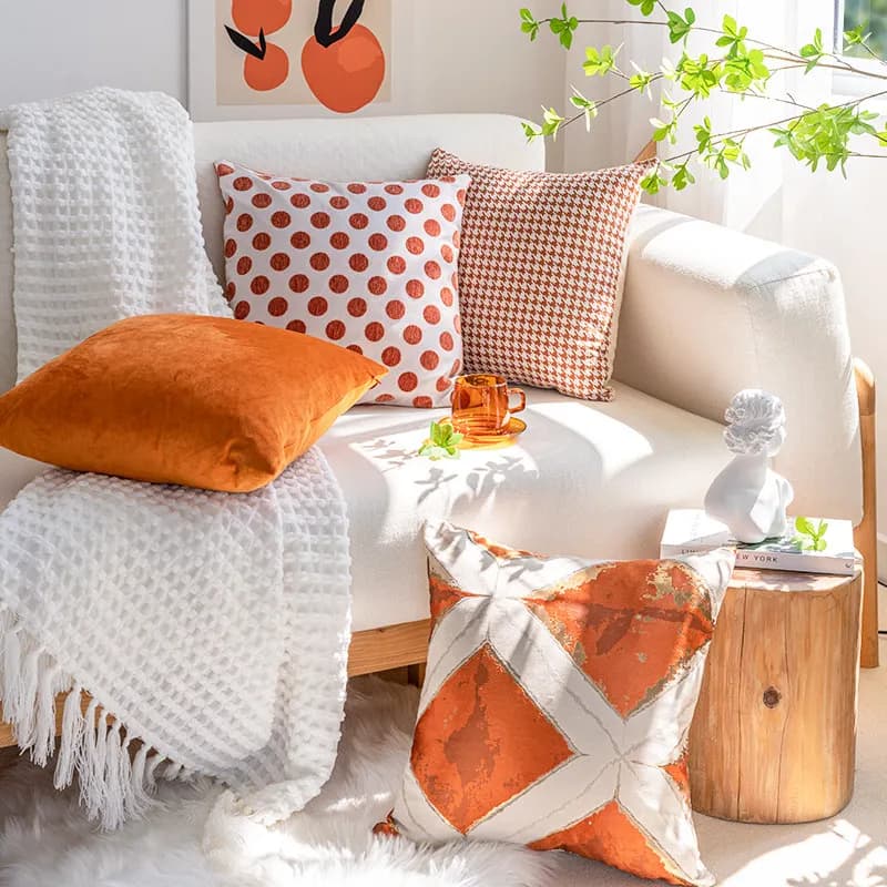 Cushion lining for pillow decorative pattern 30x50cm 45x45cm Soft Orange Series for living room sofa house pillowcase