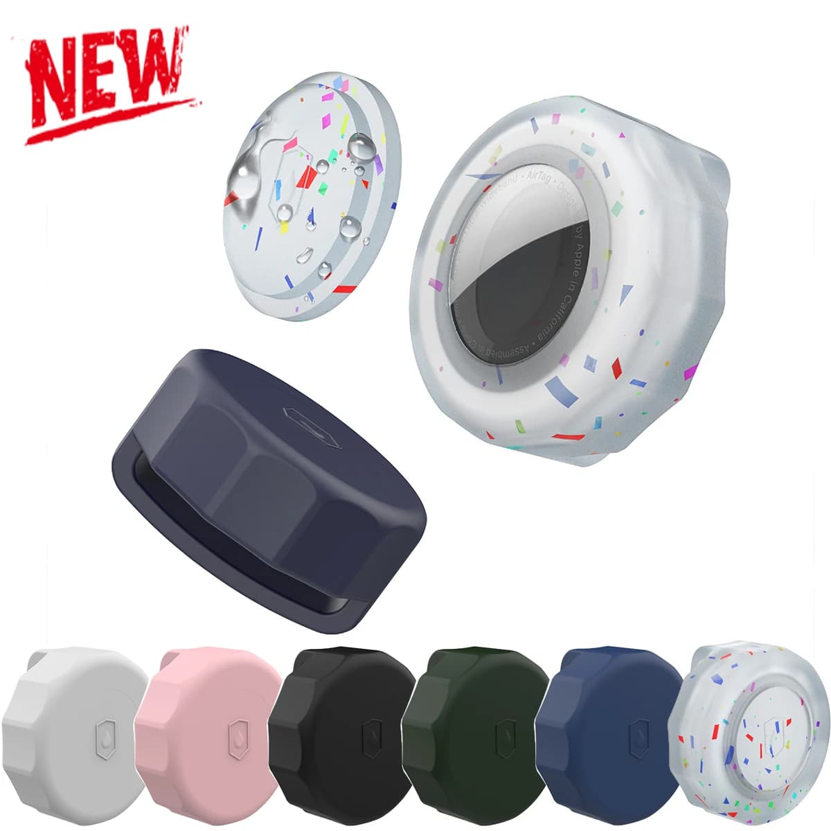 1/2 Pezzi Custodia Protettiva Impermeabile in Silicone per Apple AirTag, per Collari di Cani e Gatti, Supporto Anti-Smarrimento per Accessori Tracker