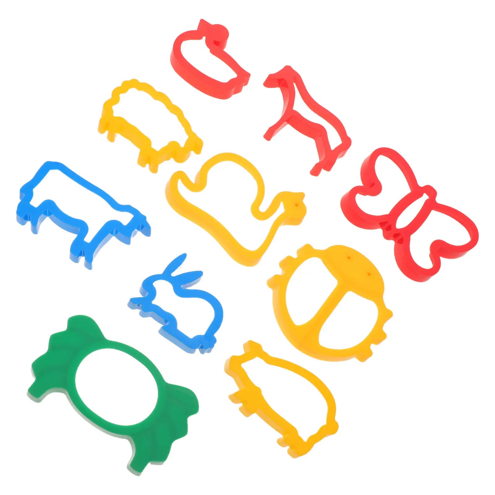 Set di 10 Stampi in Argilla per Bambini, Tagliapasta Colorati a Forma di Animali e Frutta, Accessori per Giochi con l'Argilla, Strumenti Creativi per l'Apprendimento in Classe e in Famiglia