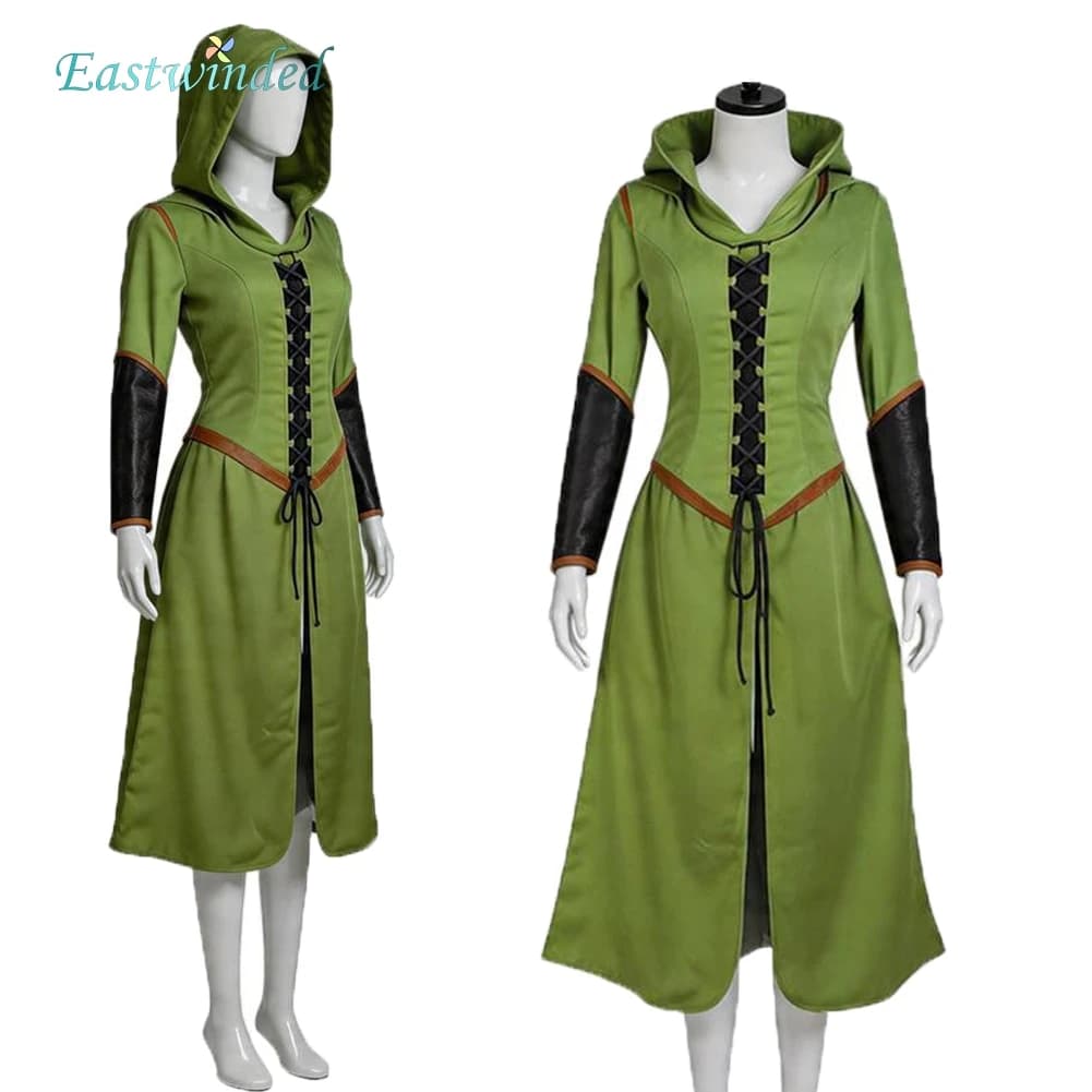 Costume da Cosplay di Arwen dal Film Il Signore degli Anelli, Abito Verde con Cappuccio, Uniforme da Combattimento, Travestimento Femminile per Halloween e Feste in Maschera