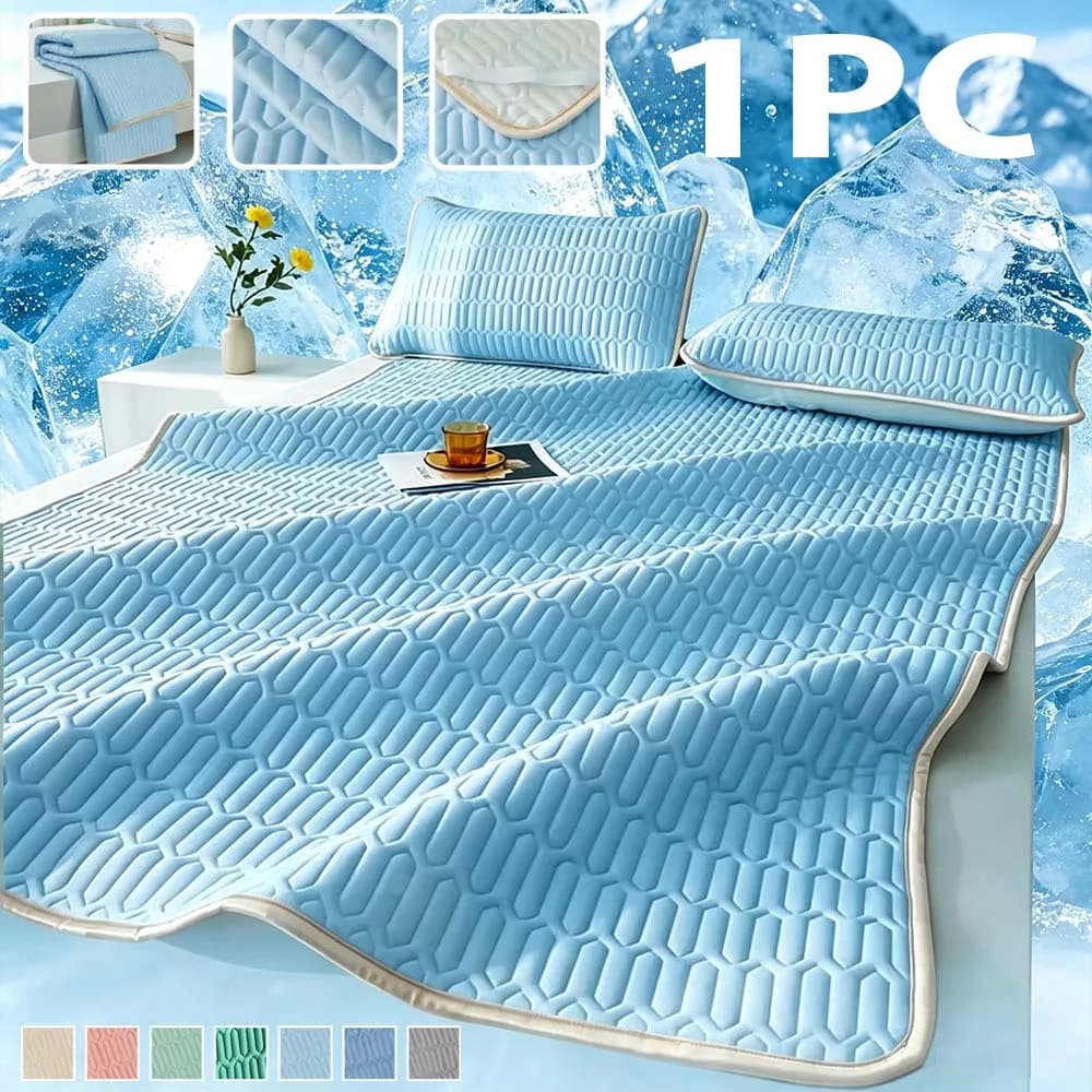 Latex Filling Cool Feeling Mattress Cover Single/Double/Queen Bed Sheet Summer Cool Pad Mat Elastic Band Four Corners Bedspreads