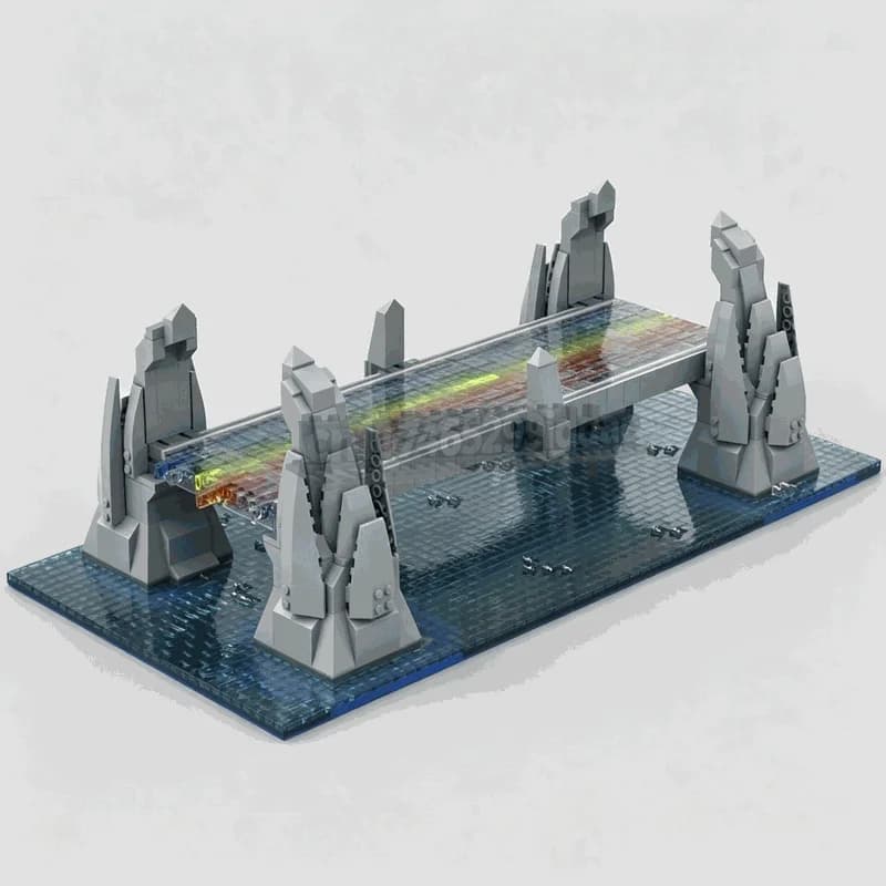 2508Parts Fantasy Rainbow Ocean Bridge Building Blocks Scenic Display Model DIY Assembly Set For Home Decoration Festival Gift