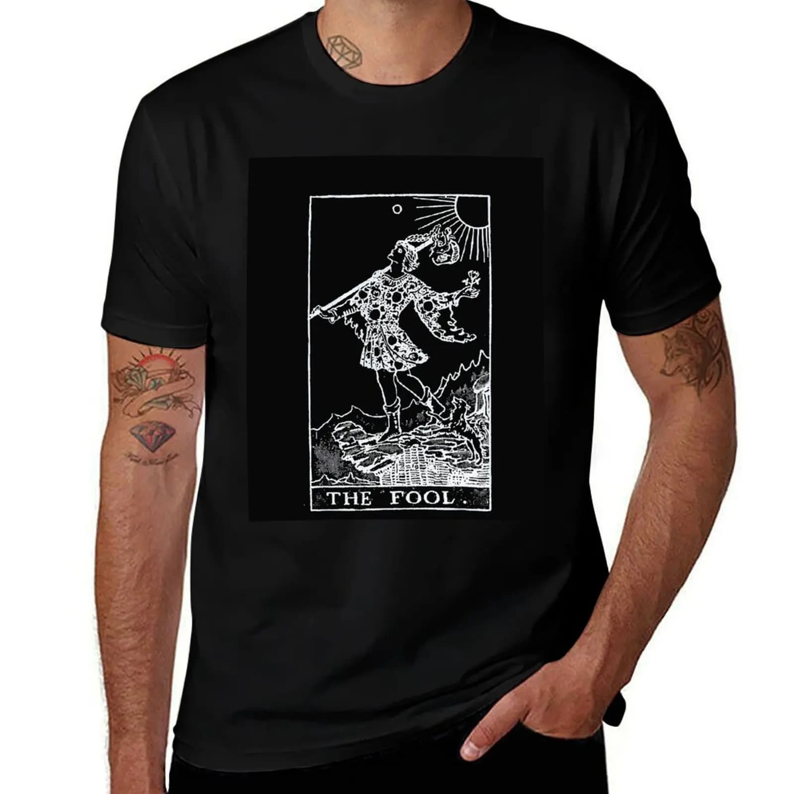 The Fool Tarot Card T-Shirt t shirt man plain T-Shirt