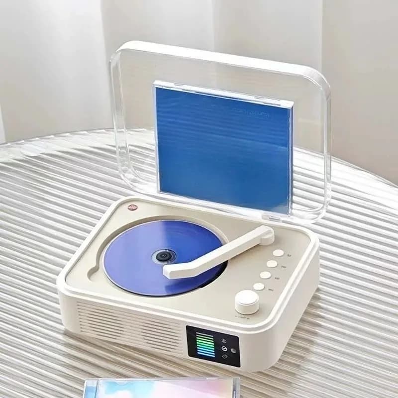 Lettore CD Portatile con Bluetooth Bidirezionale, Altoparlanti Integrati, Riproduzione Musicale da Scheda USB, Luce a Spettro LED e Telecomando a Infrarossi