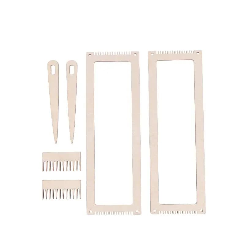6Pcs Wooden Weaving Loom Kit DIY Yarn Thread Frame Crochet Tool Wooden Stand Comb Handmade Craft Supplies