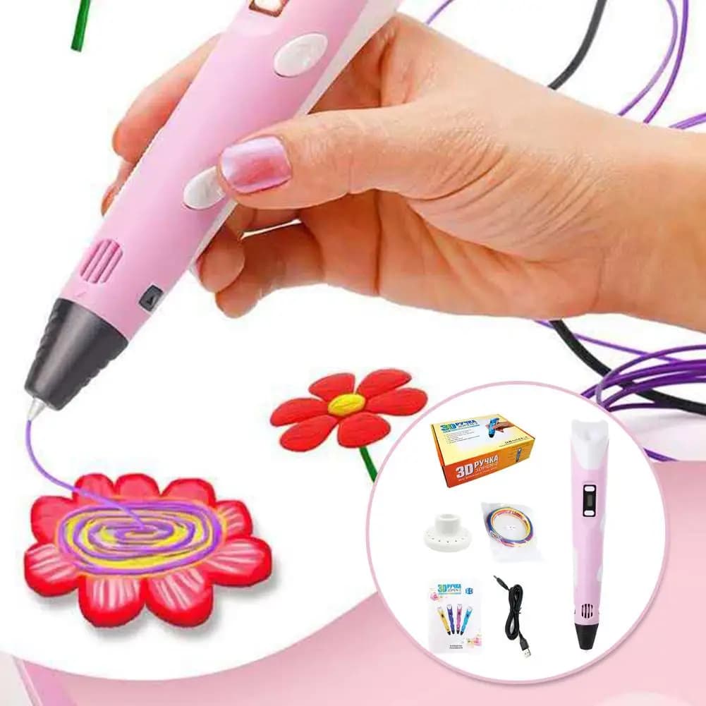 Penna 3D da 18 cm con display LCD, kit filamento PLA, strumento creativo per disegno artistico e apprendimento, include filamenti e supporto M4M5