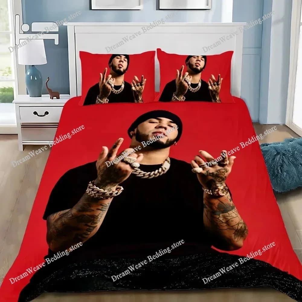 Set di Biancheria da Letto Anuel AA, Singolo, Matrimoniale, Queen, King Size, Set per Camera da Letto Adulti e Bambini, Set Copripiumino, Set Lenzuola 2025, Regalo di Lusso