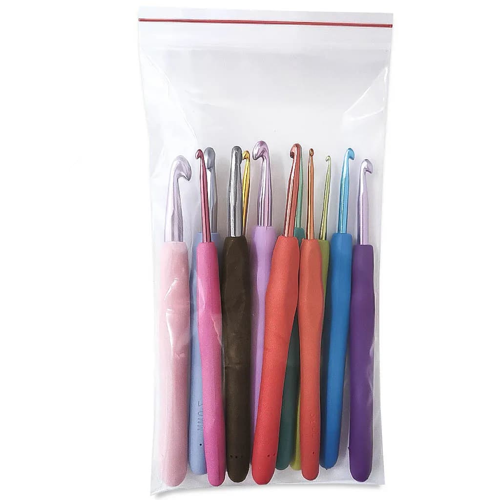 Set di uncinetti con manico morbido, ferri da maglia per tessuto di filo, 2,0 mm-8 mm, strumenti fai da te e da giardino domestico