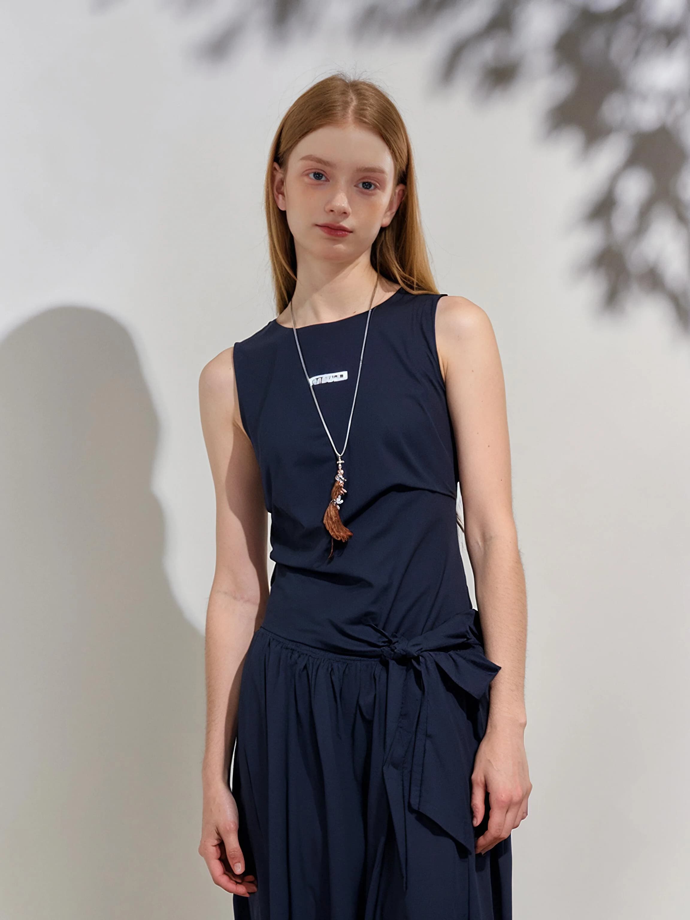 HUAAPPUW Abito Estivo Casual Semplice Senza Spalline Vestito Ampio in Cotone a Vita Alta Stile Quotidiano Silhouette a Trapezio