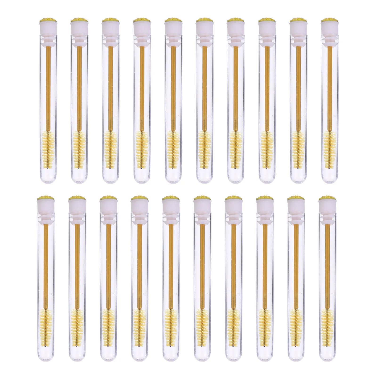 20Pcs Eyelash Brush Tubes ABS Lightweight Rhinestone Design Portable False Lash Mascara Applicator Beauty Tool for Home Store