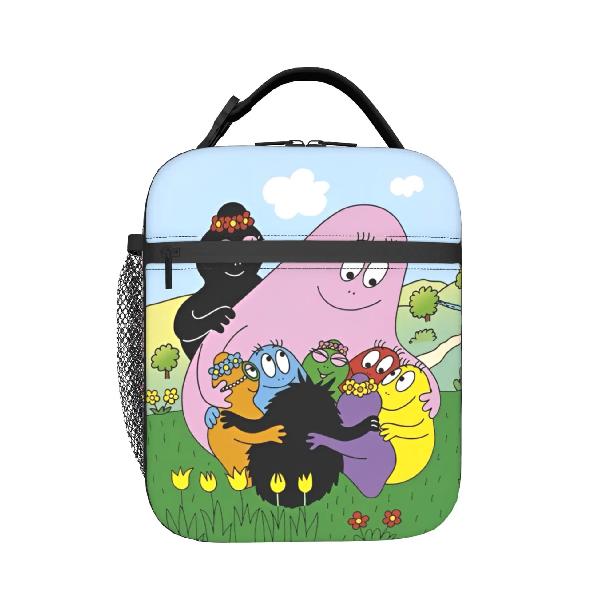 Borse termiche per il pranzo Barbapapa En Famille per picnic, contenitore portatile per alimenti, borsa termica per uomo e donna