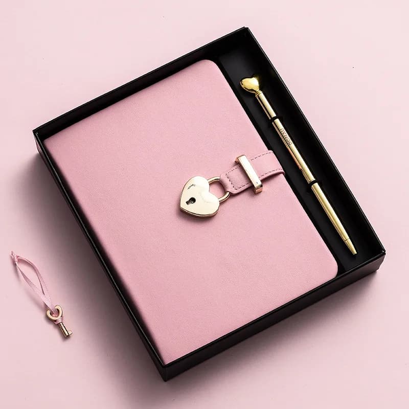 A5 Love Lock Notebook in pelle di pecora regalo di san valentino semplice impermeabile studente aula Notebook apprendimento di cancelleria
