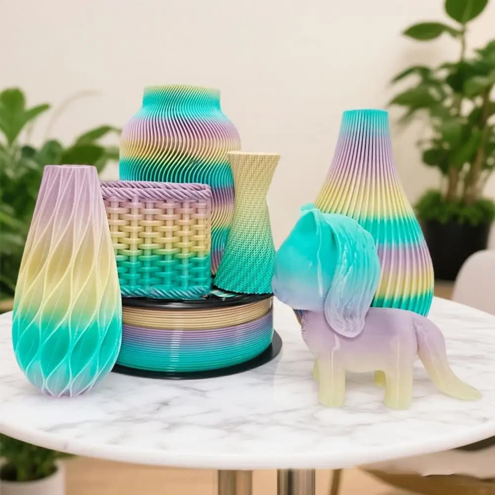 1.75mm Petg Filament Fdm Printer Supplies Rainbow Gradient Petg Filament 1.75mm 1kg Spool Multicolor 3d Printer for Figurines