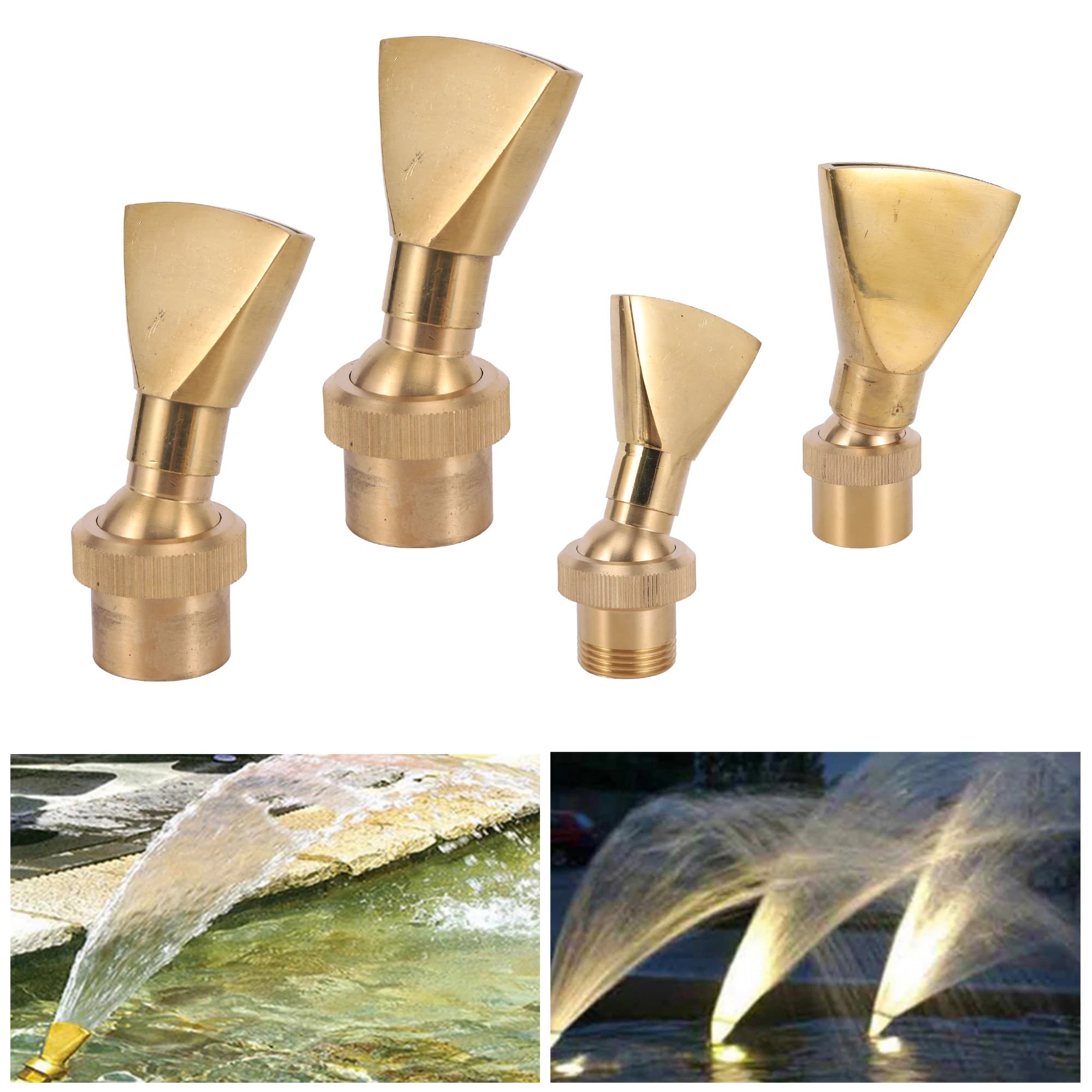 Brass Fan Shaped Fountain Nozzle 1/2" 3/4" 1" 2" Thread Garden Pool Fountain Head Duck Tail Jet Sprinkler Park Landscape Decor