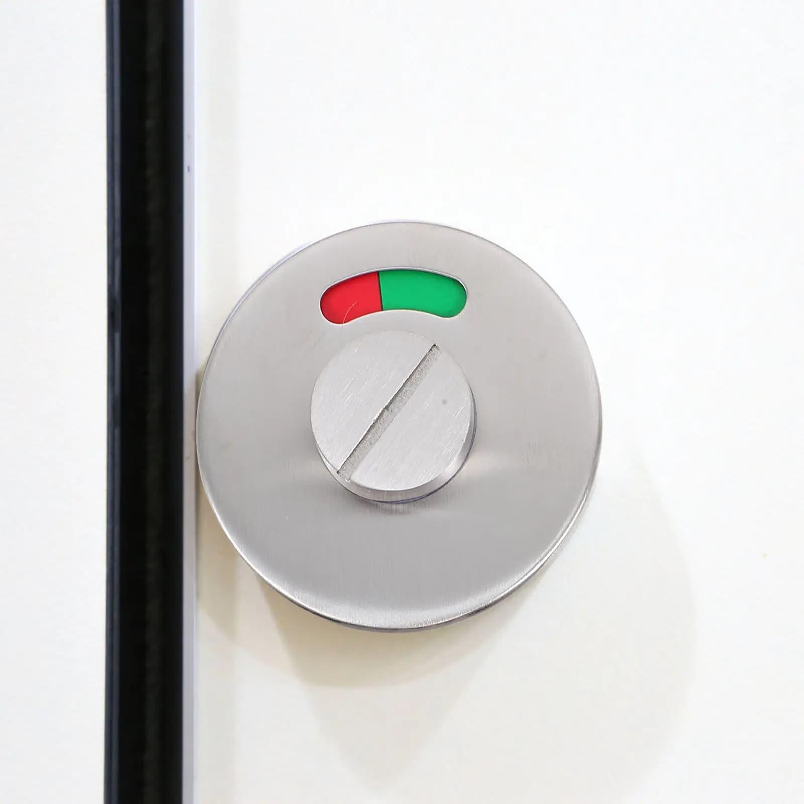 Serratura per porta con chiusura a gancio in acciaio inox 304 spazzolato con pomello a rotazione cavo e indicatore verde/rosso per bagno, doccia, toilette, hotel, camper