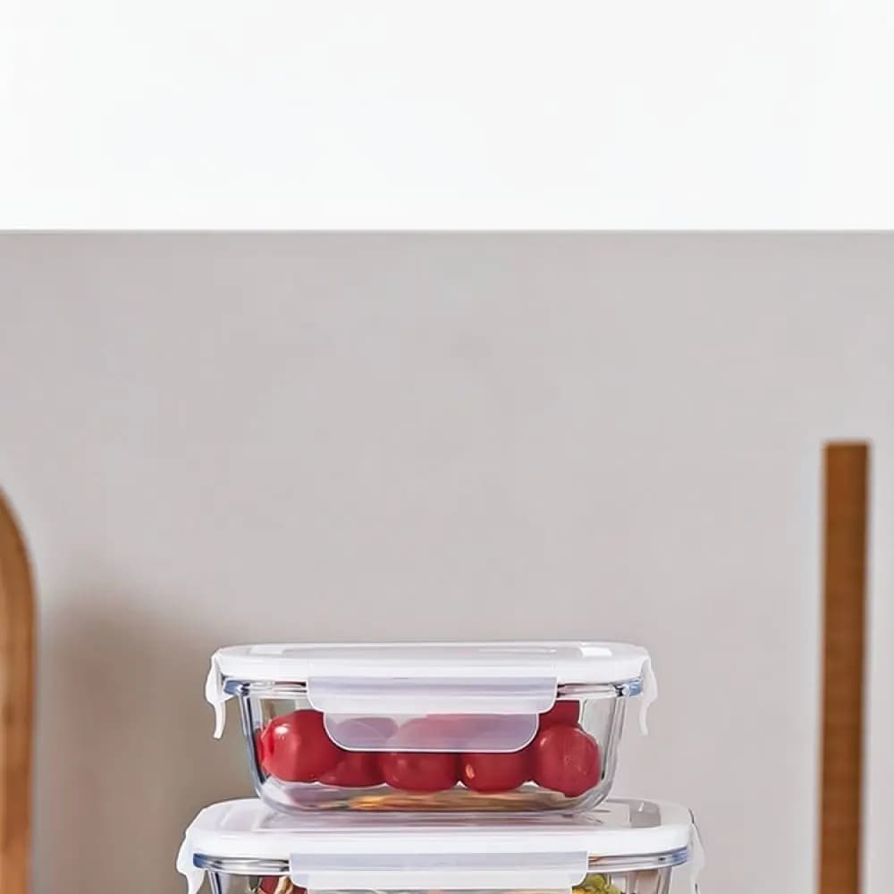 Microwave Safe Glass Bento Lunch Box Divided Food Container Airtight Leakproof Meal Prep Case For Office School Picnic
