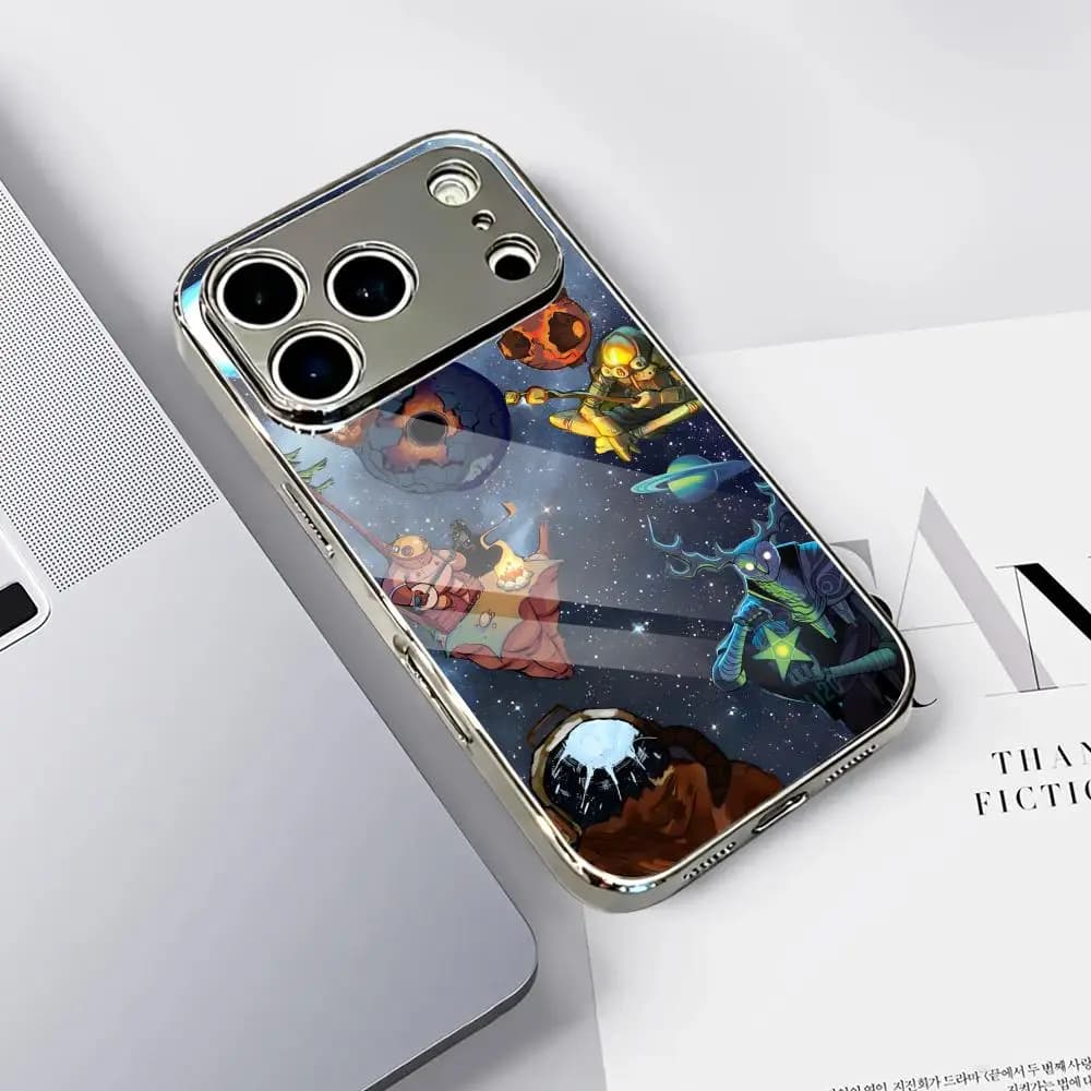 Custodia per telefono Video Game O-Outer Wilds per iPhone 17 16 15 14 13 12 Pro Max Plus, antiurto con paraurti in metallo galvanizzato