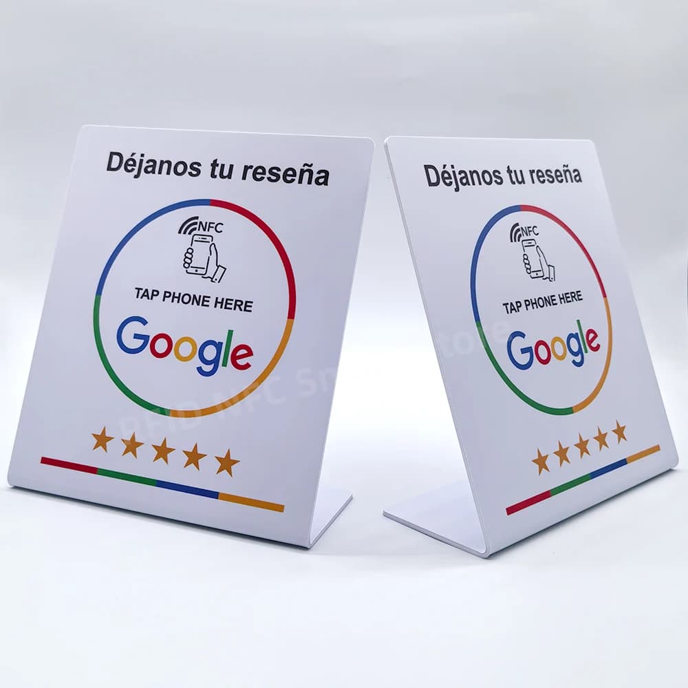 Dejanos tu reseña Scheda di recensione Google programmabile da 13,56 Mhz Tabella stazione NFC NFC Recensioni di Google Visualizza scheda in piedi