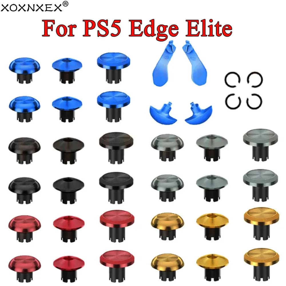 1Set Thumbsticks in metallo per PS5 Edge Controller Joystick analogico 4 palette posteriori Trigger Pulsanti Accessori di ricambio Parti