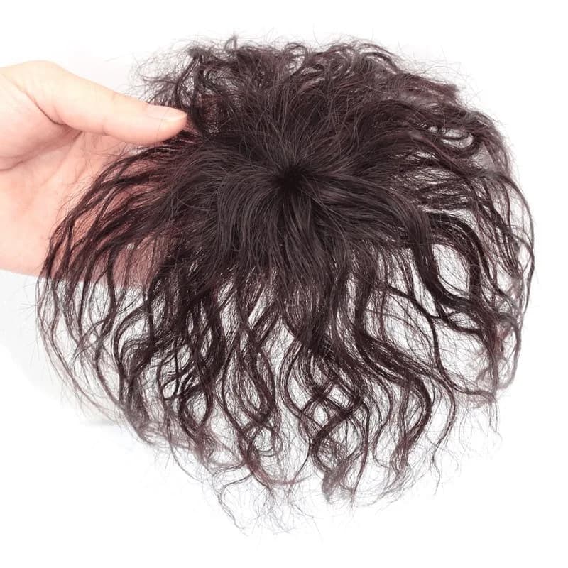 Mechanism Human Hair 6X6Cm Curly Hair Piece Lightweight Breathable Top Hair Repair Toppers For Women Hair Volume Rapid Increase