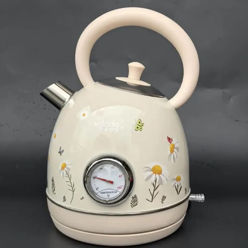 Bollitore elettrico in stile europeo da 1,8 litri, bollitore domestico in acciaio inossidabile 304, bollitore a riscaldamento rapido, teiera con spegnimento automatico, utensili da cucina, 1850 W