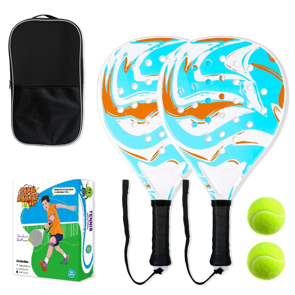 Nuovo Set di Racchette da Padel e Beach Tennis per Sport all'Aperto e Fitness con 2 Racchette e 2 Palline per Combinare Esercizio e Divertimento