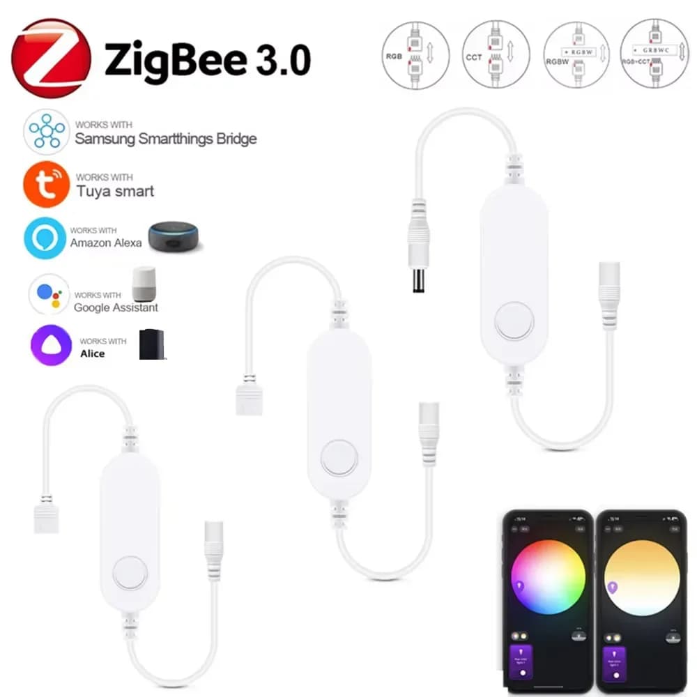 Zigbee 3.0 Controller LED Intelligent DC5V 12V 24V Dimmer Single Color CCT RGBW RGBCCT LED Strip for Tuya Alexa SmartThings 2mqtt