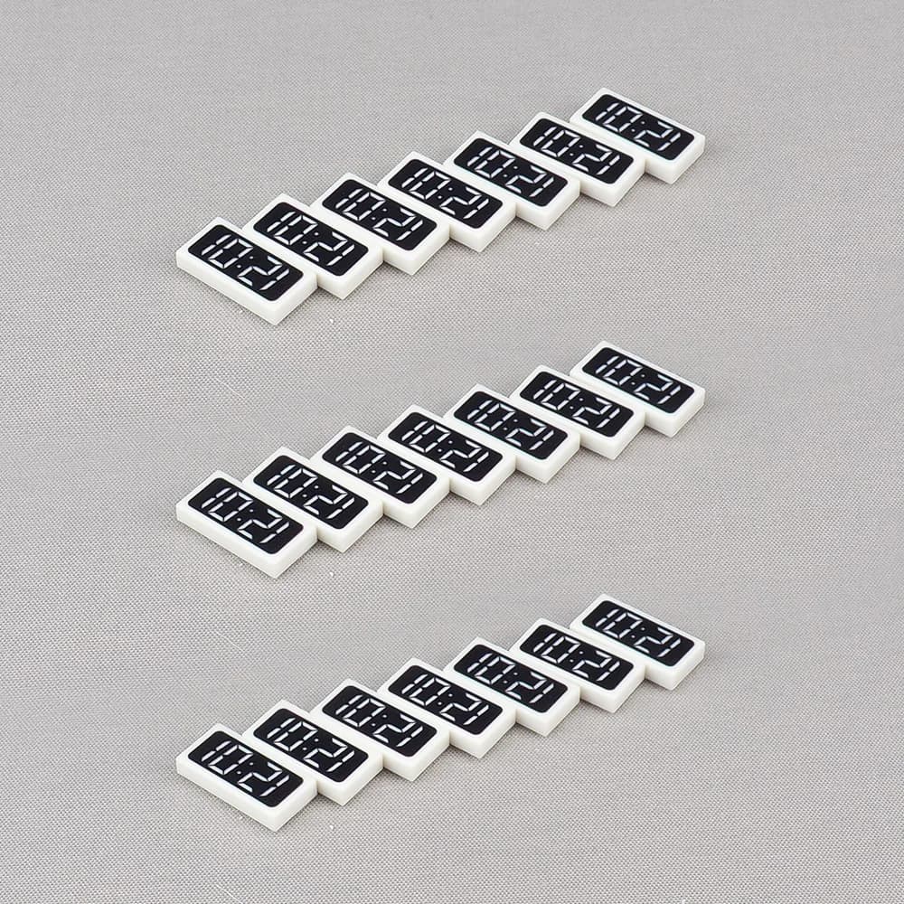 MOC 10PCS 3069 Printed 12:01 Clock Diagram Pattern Building Blocks 3069pb Hanging Face Time Decoration Board Bricks Particle Toy
