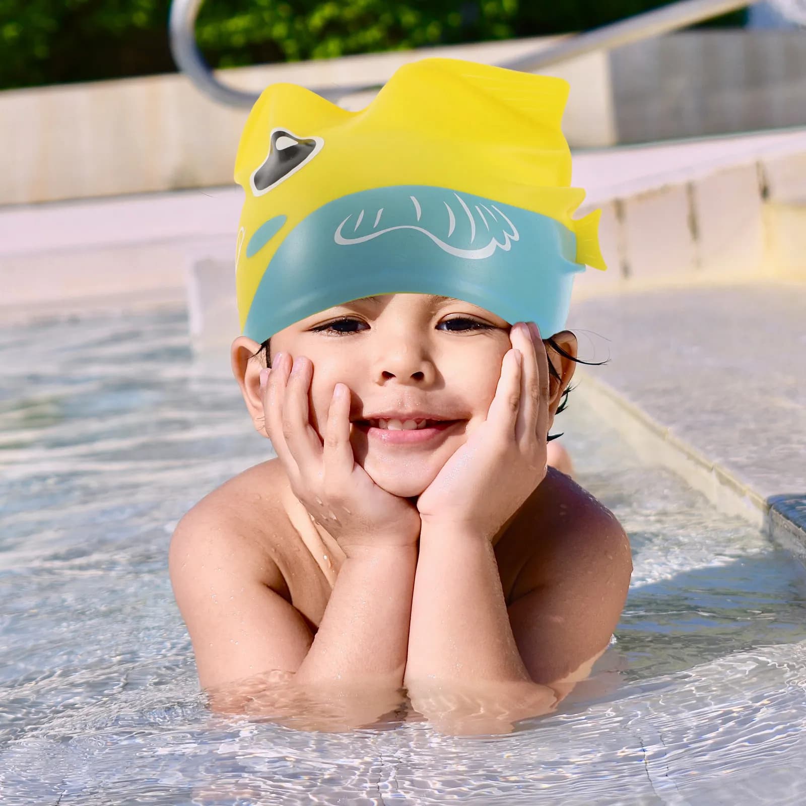 Cuffia da Nuoto in Silicone per Bambini con Motivo Cartone Animato, Impermeabile, Morbida e Confortevole, Protezione per le Orecchie, Ideale per Feste in Piscina e Vacanze