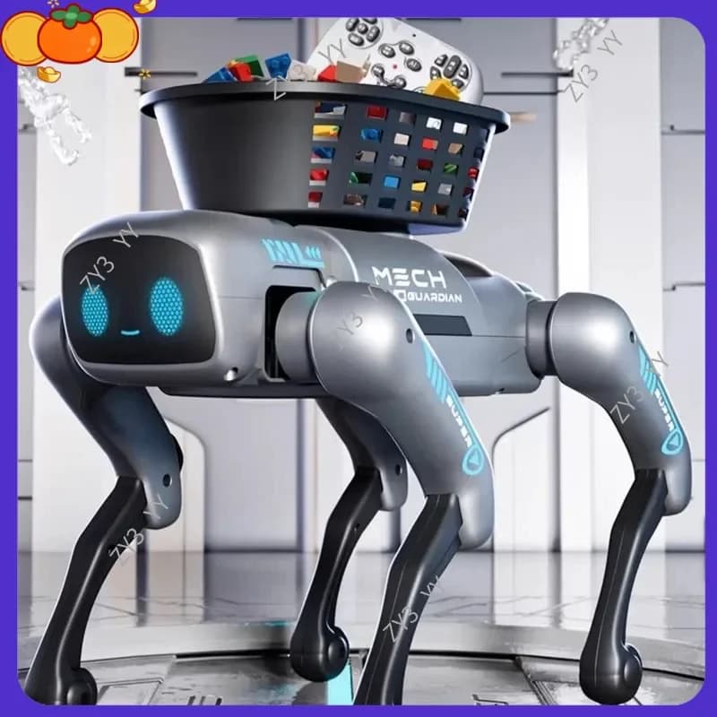Leo 2026 Nuovo Cane Robot Telecomandato Intelligente AI Programmabile con Cestino di Carico, Effetti Luminosi e Sonori, Regalo di Compleanno per Ragazzi