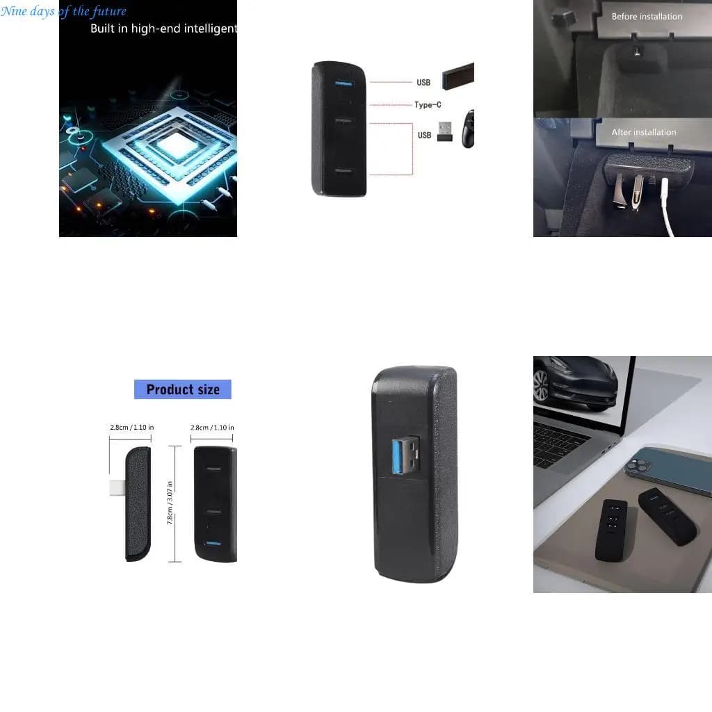Docking Station per modello 3/y Box Glove USB ESPANSION Dock Splitter Hub ricarica rapida Accessori per auto E65A