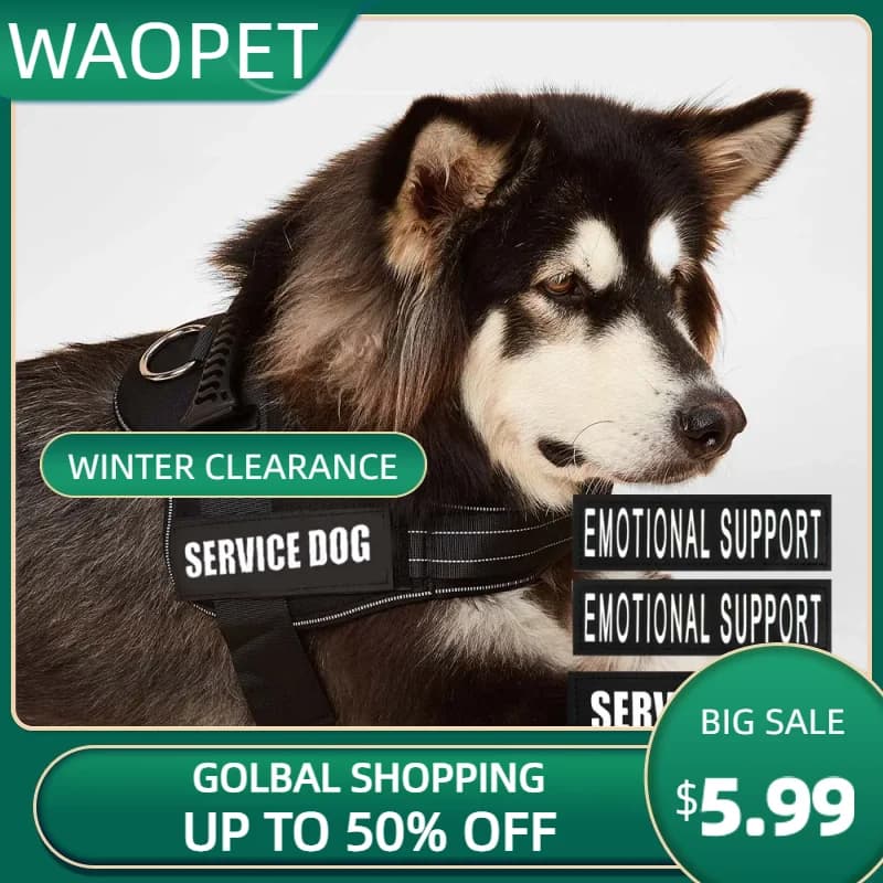 Pettorina per cani da compagnia gilet riflettente da passeggio collare per cani in Nylon regolabile con toppe rimovibili per supporto emotivo e cane di servizio