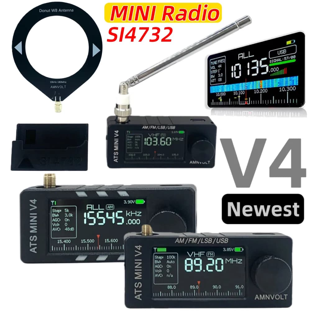 Radio Portatile AM FM con Supporto e Amplificatore per Cuffie, Radio a Transistor LSB USB per Escursioni, Campeggio e Passeggiate
